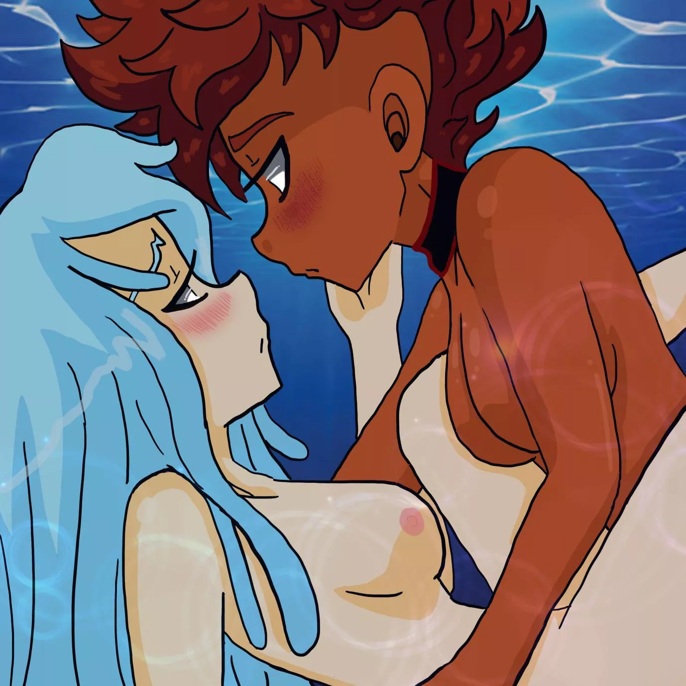 [Original][Our Little Universe] “Lost in her ocean” I love this Fire+Water romance in my comic series way too much 😍