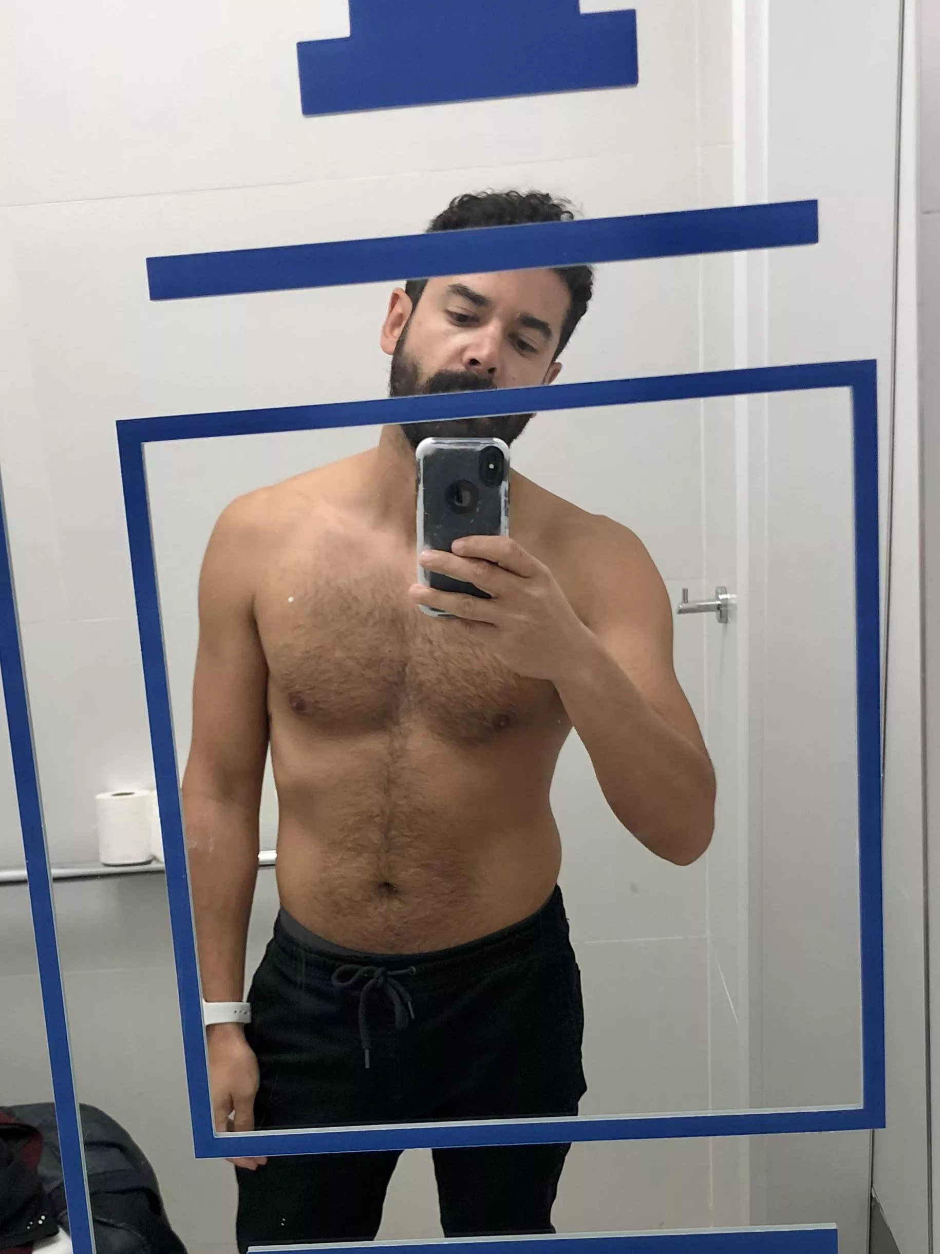 A mirror with some weird geometry on it… Ok, let’s take off the t-shirt and take a picture