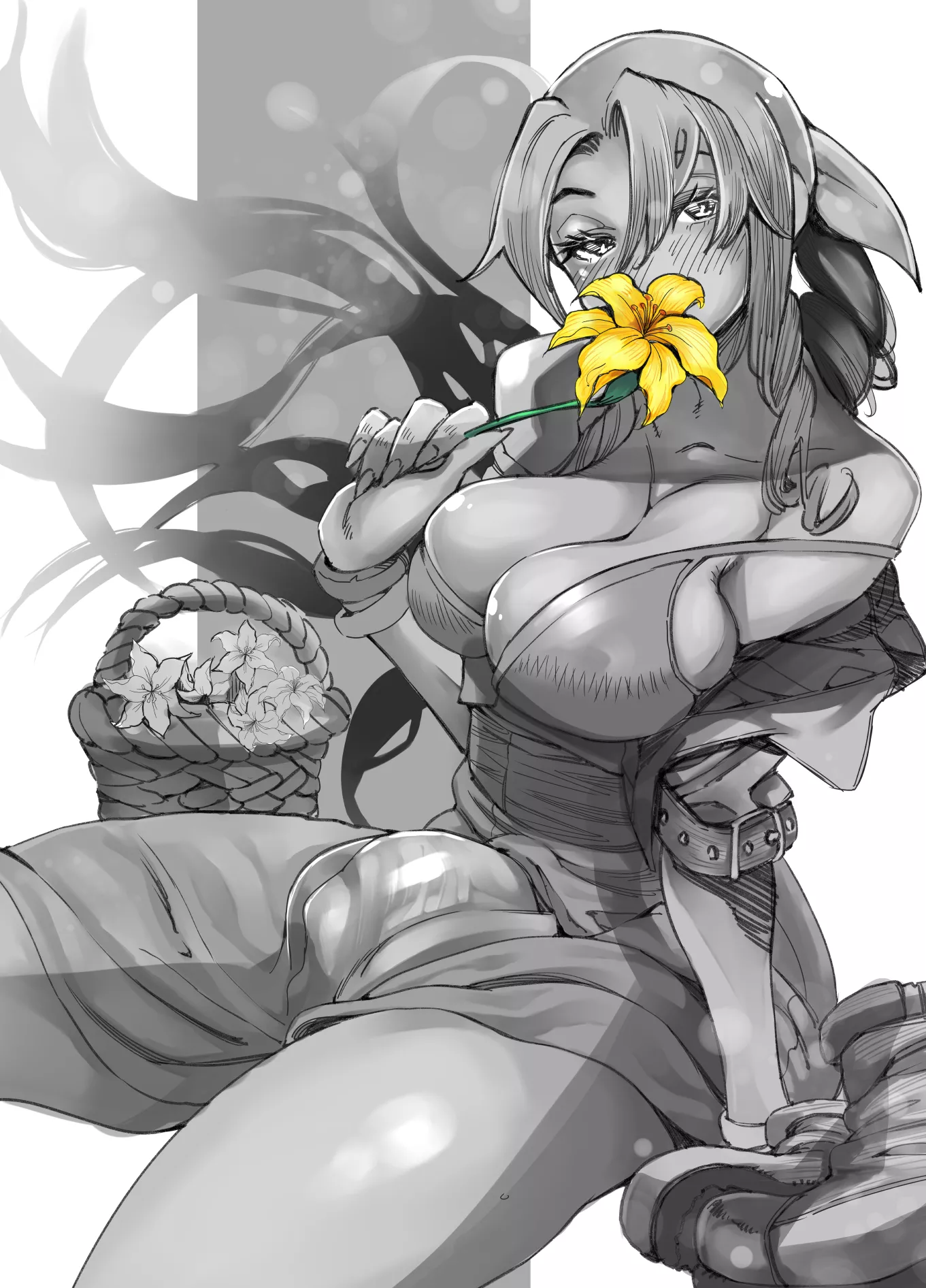 Aerith thinking about Tifa (Paintingbirad) [Final Fantasy]