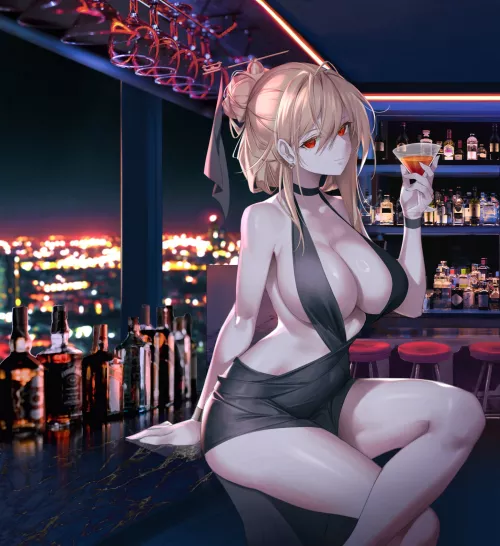 Enjoying a Drink [Original] (by chomong)