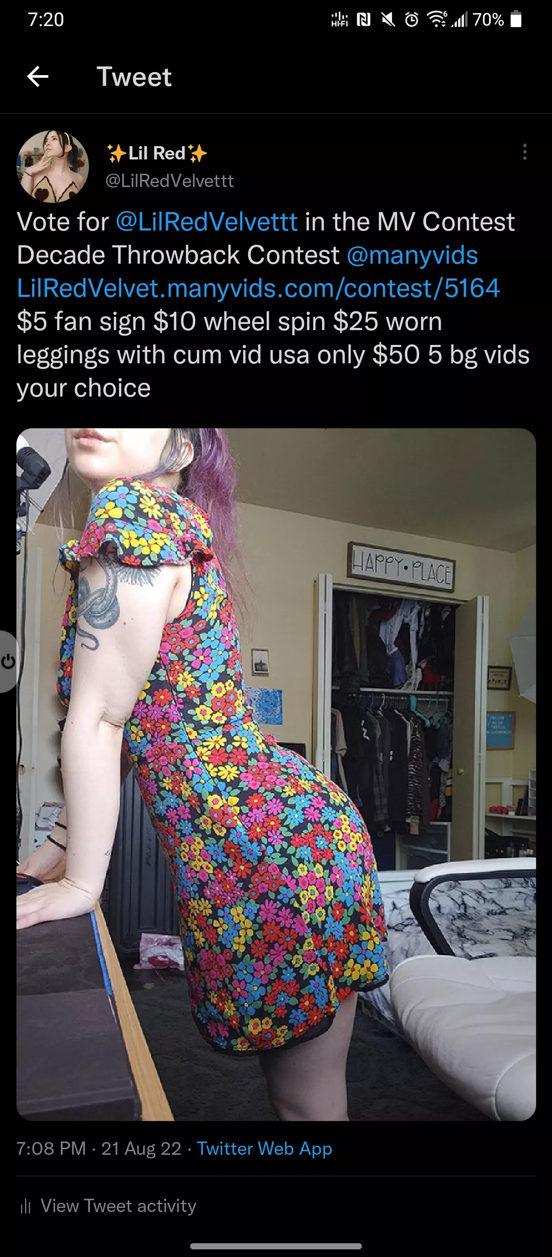 I'm in a contest on manyvids for the next 7 days