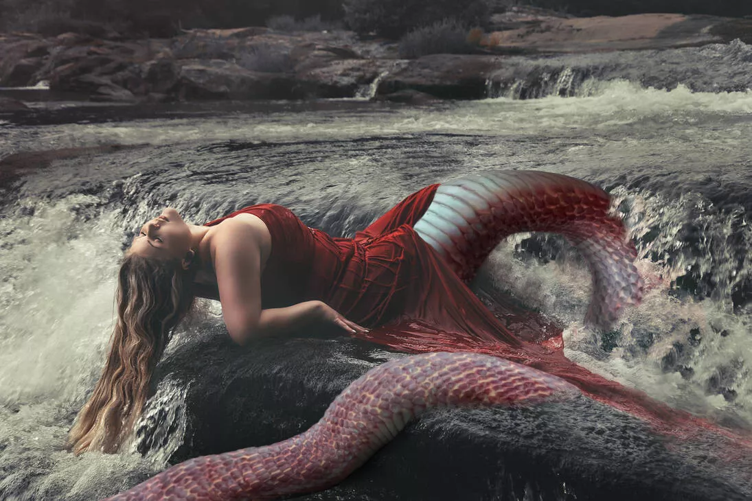 Naga in waterfall (made by me)