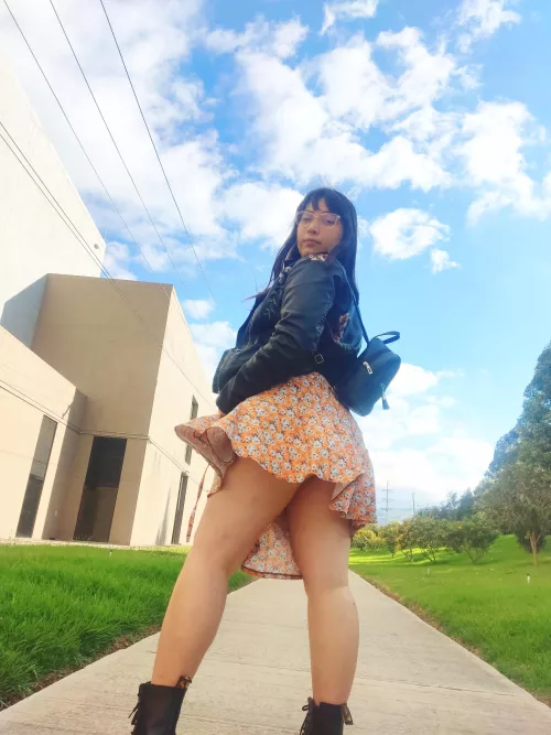 [F] It's very windy, and I don't wear underwear, it helps lower my heat