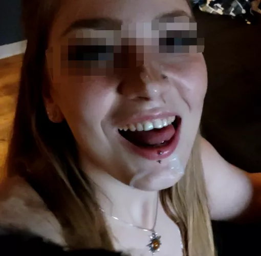 I finished him myself all over my face and then I took a selfie