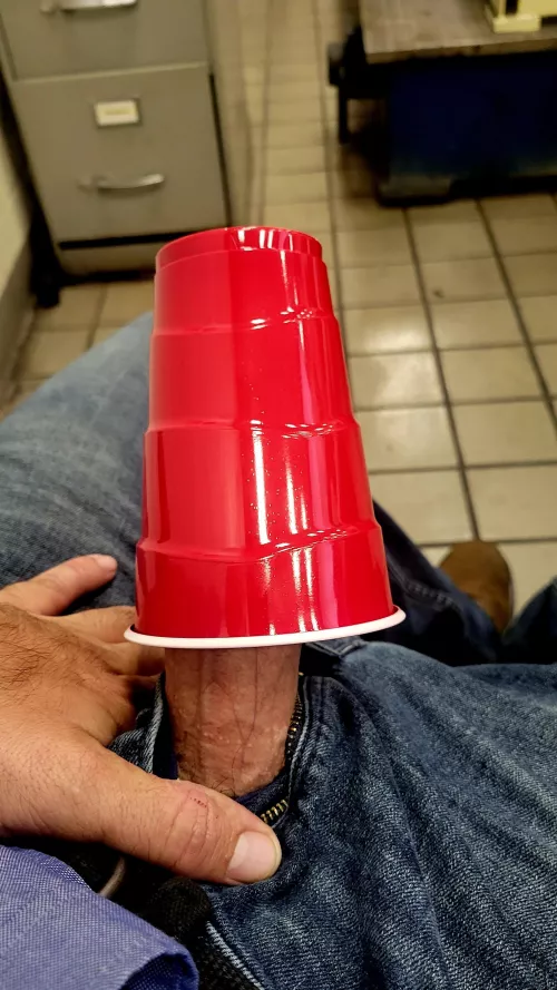 I was horny at work, so I tried to hide my HARD cock.... Do you think it worked?