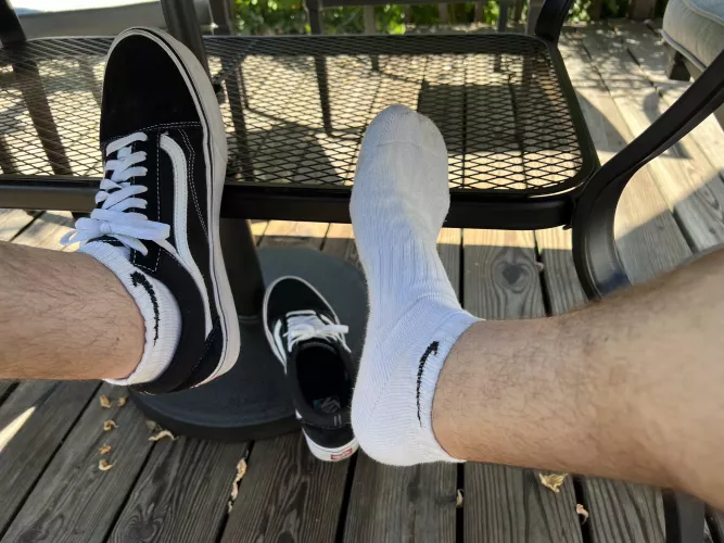 It’s so hot out today and you just know these are sweating bullets 🥵 Who’s gonna suck the sweat out of these socks at the end of the day? 👀 😏