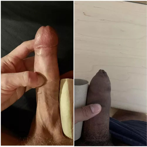 Me vs. u/Aaronator321 compared 😁 He's pretty average, so what does it make mine? I'm on the left.