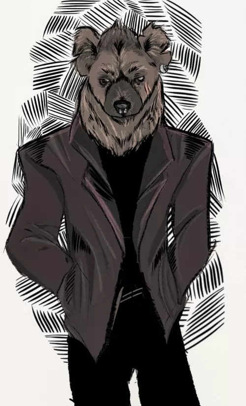 Realistic-ish hyena to get over my comfort zone and try out a new style :)