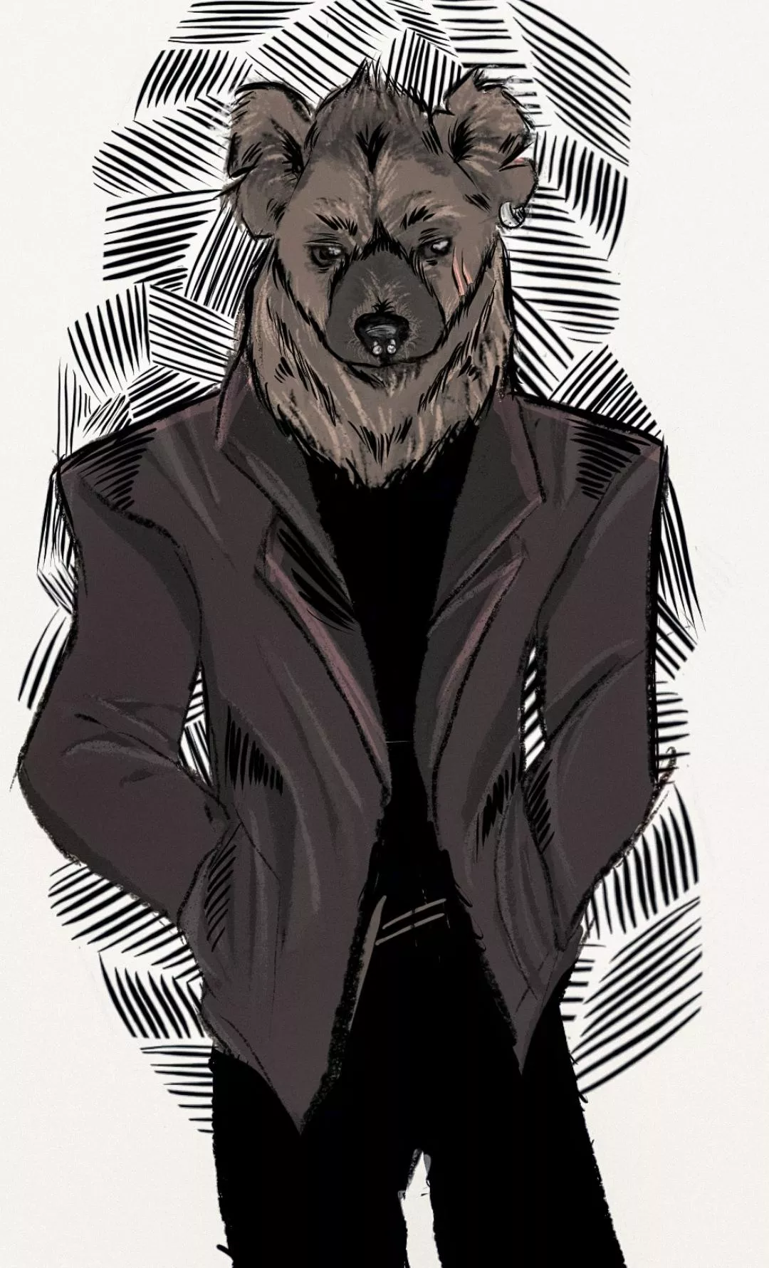 Realistic-ish hyena to get over my comfort zone and try out a new style :)