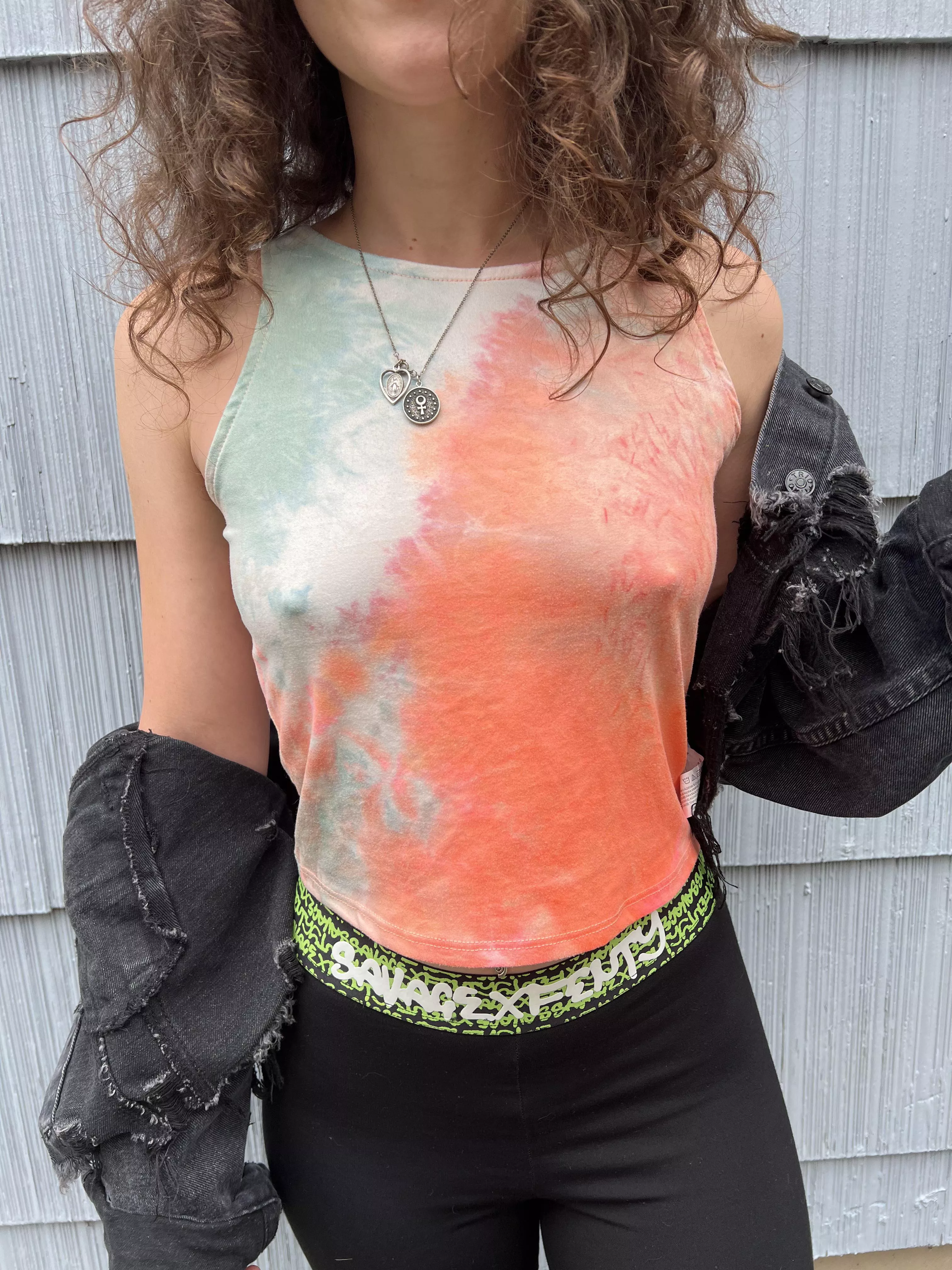 Clearly poking through my shirt after my morning walk