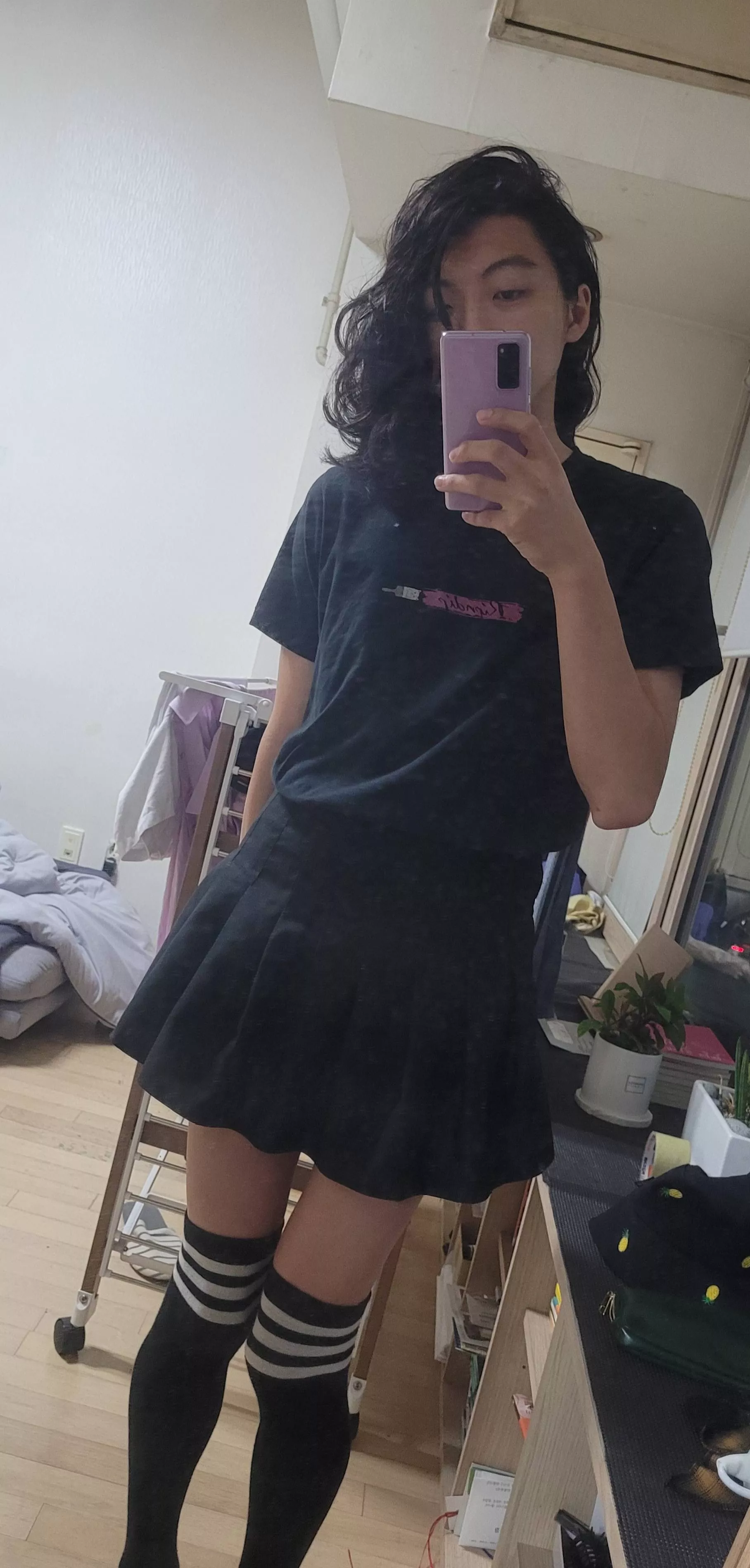 Fight the Big Sad with thigh highs and skirt go spinny spinny