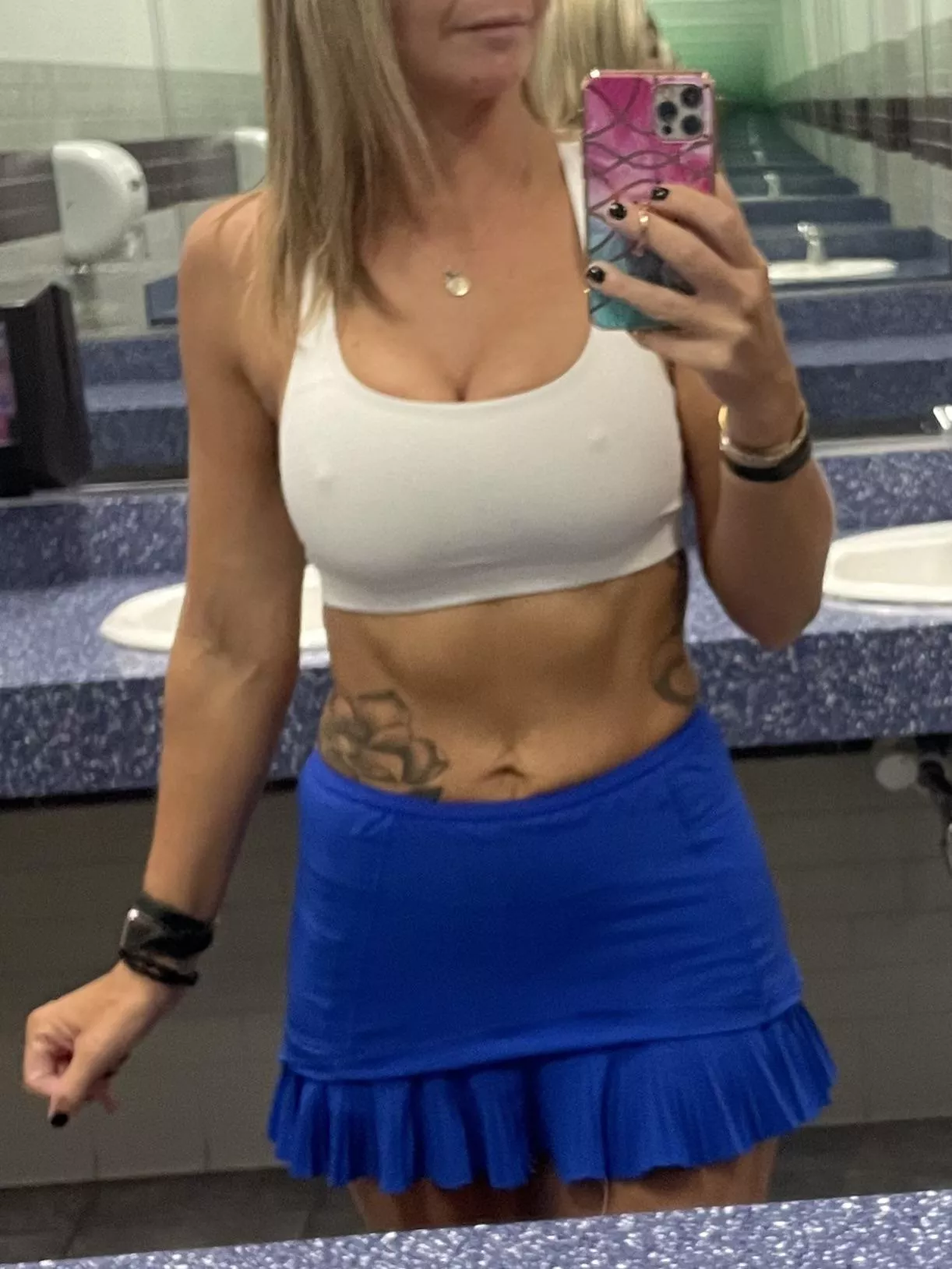 I couldn’t figure out why everyone on the gym was looking. Then went to bathroom and figured it out!