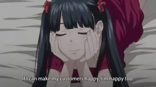 LF color source: “If I can make my customers happy, I’m happy too” anime, hentai
