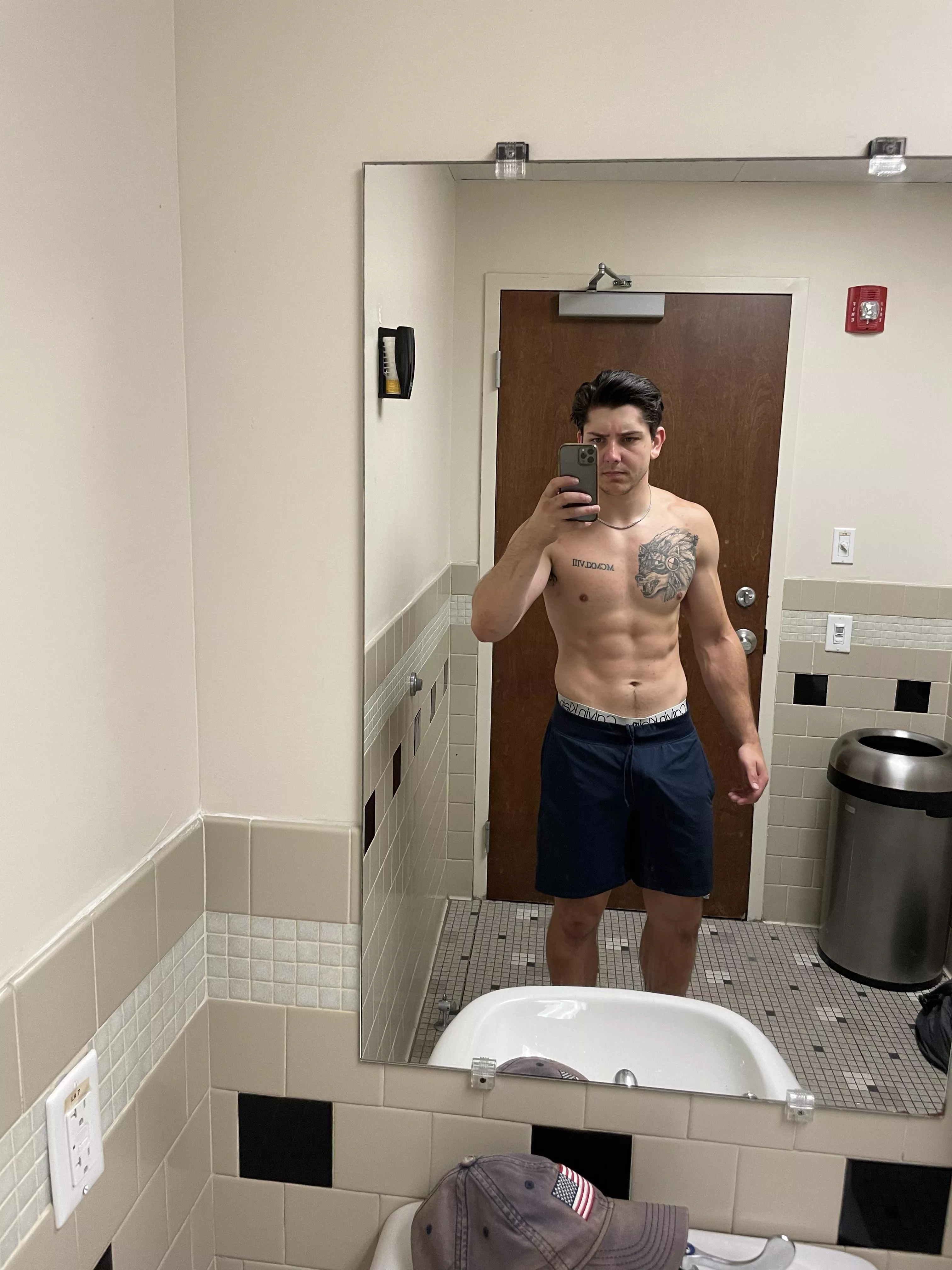[m] wonder if the ladies at the gym would mind me lifting shirtless