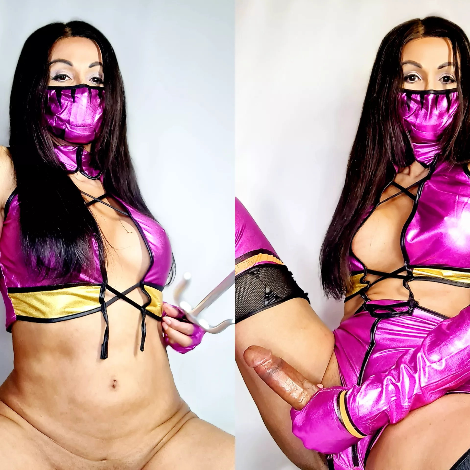 Mileena will stretch your little hole, but first you'll get on your knees...and she will show no mercy...