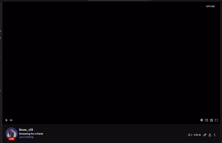 Twitch shows black screen and offline while I'm streaming. But after I stop streaming the video in VOD looks normal like everything worked. Can someone help?