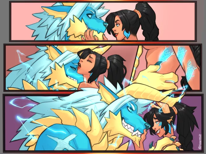 Becoming his Zinogress (monster girl transformation) Commission from Patient6ix on Twitter