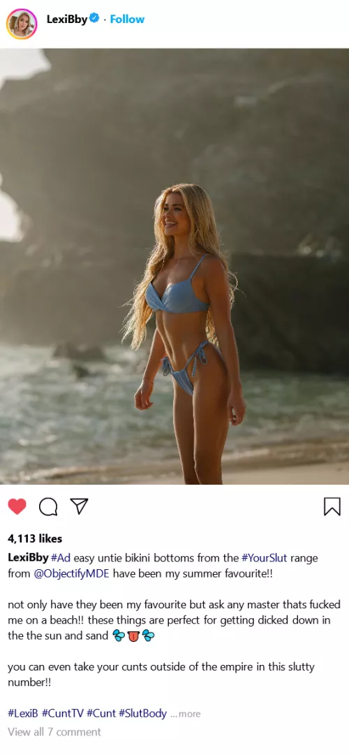 (cuntagram) @LexiBby - beach in blue