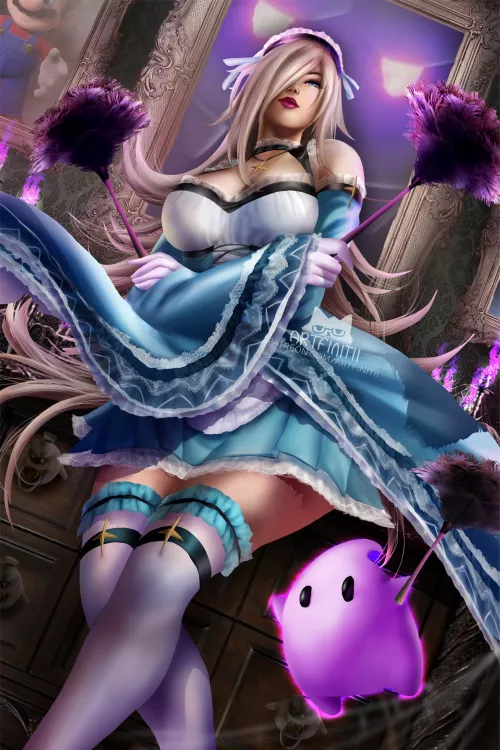 Maid rosalina cleaning Luigi mansion! (Artfinitii)