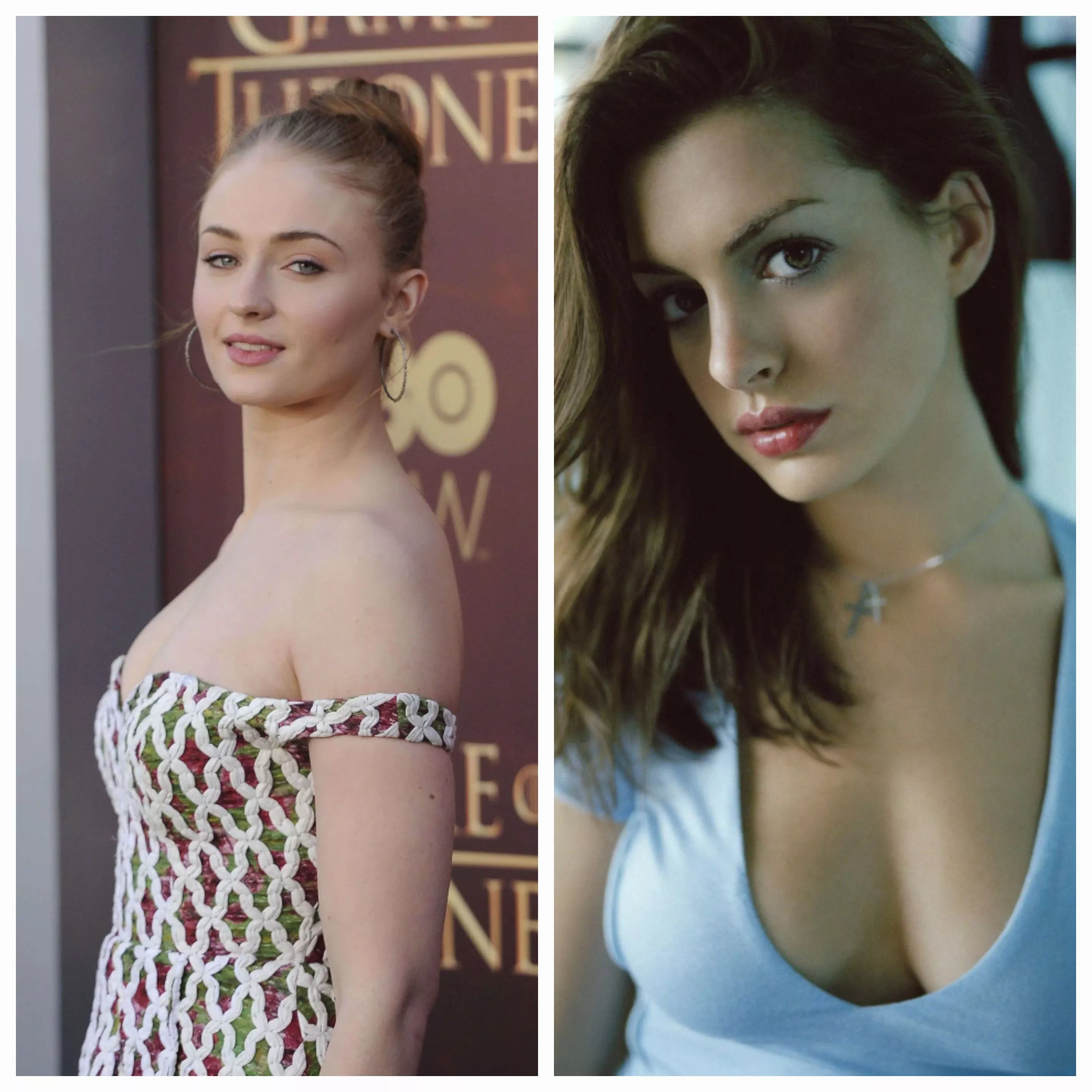 Make me cum to Anne Hathaway and Sophie Turner