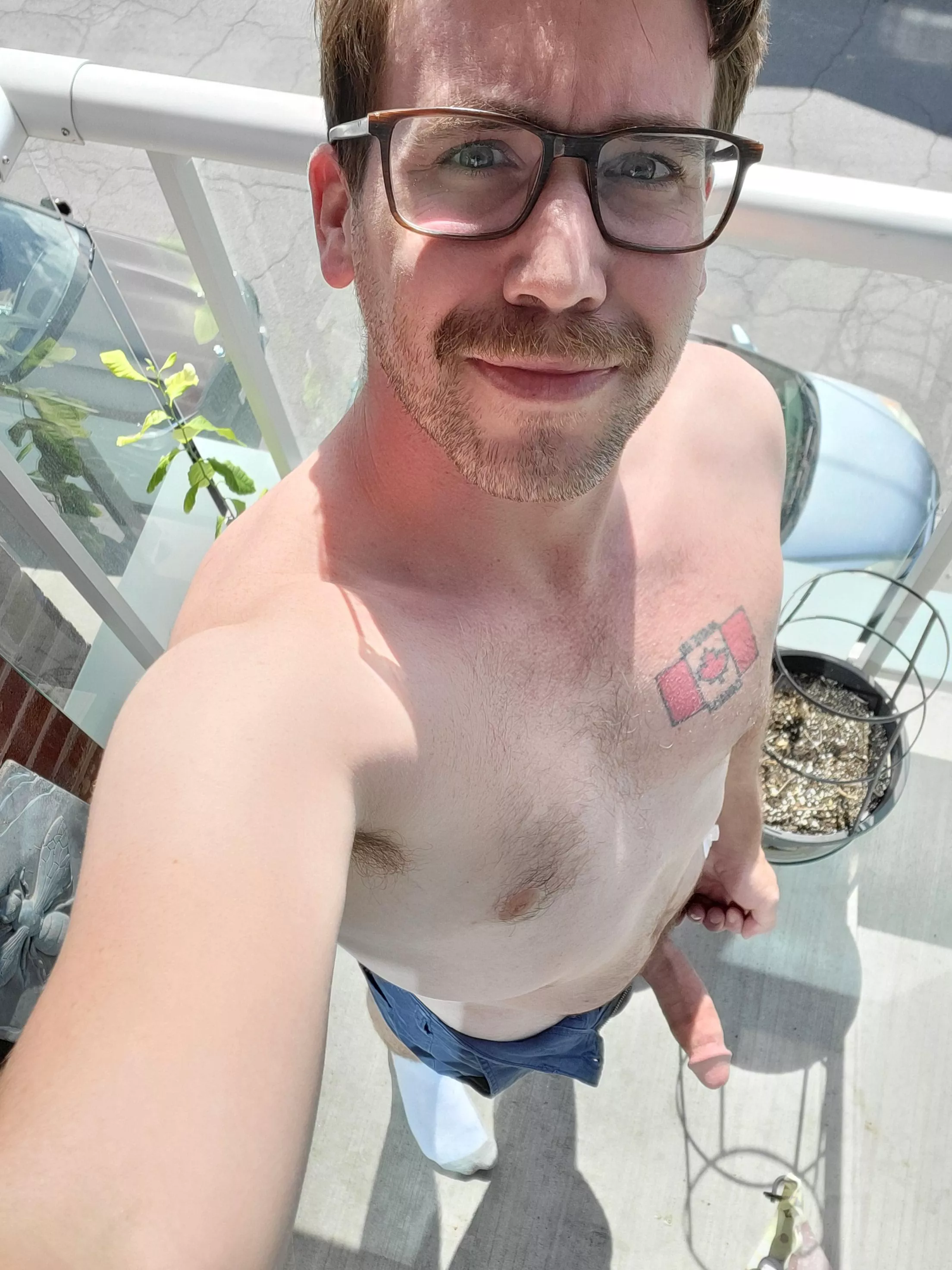 Sunny Sunday Throwback to when I had a moustache and a boner on the patio