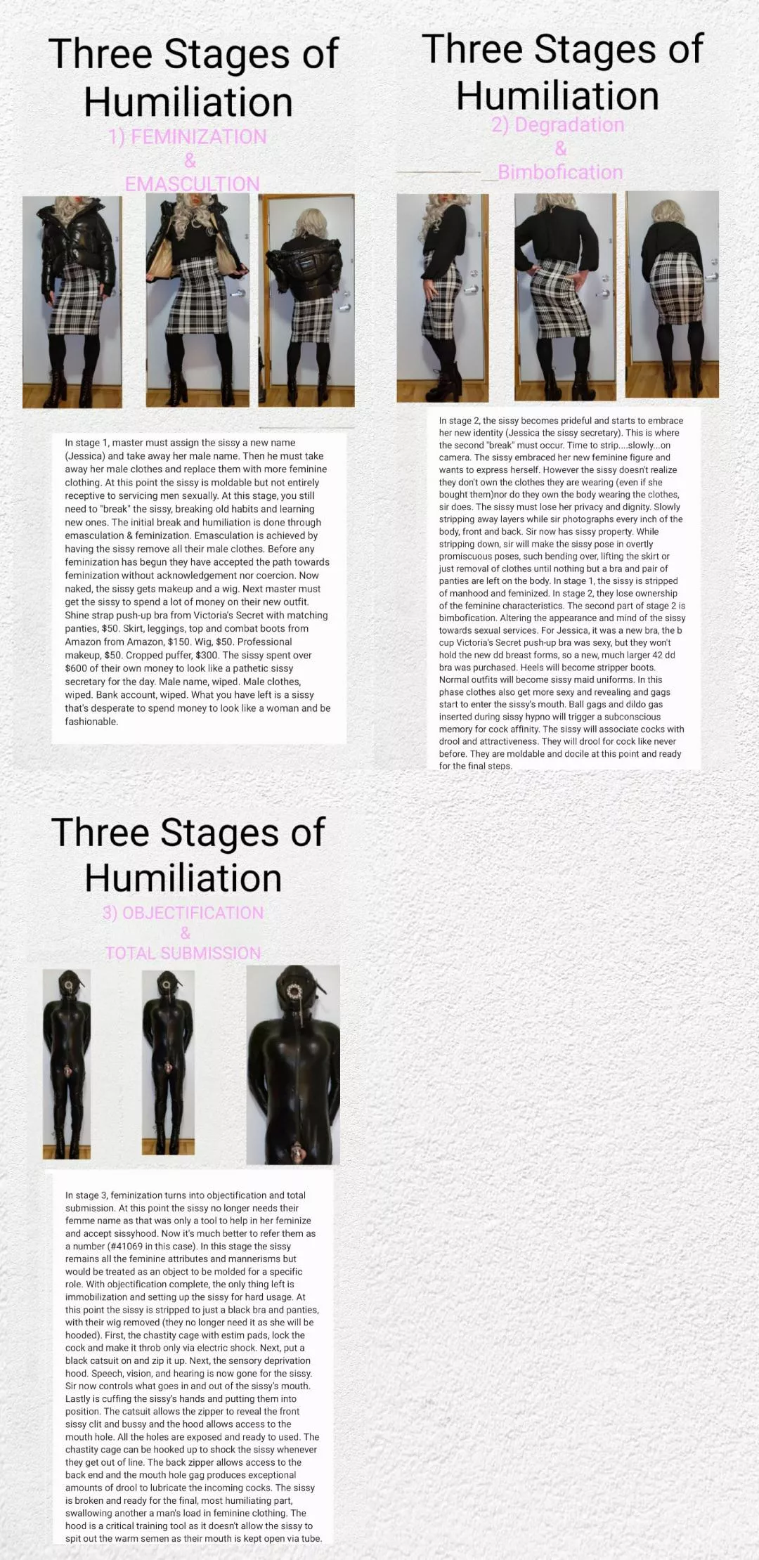 Follow 41069's sissy humiliation training and jorney from man to a beta, submissive sissy