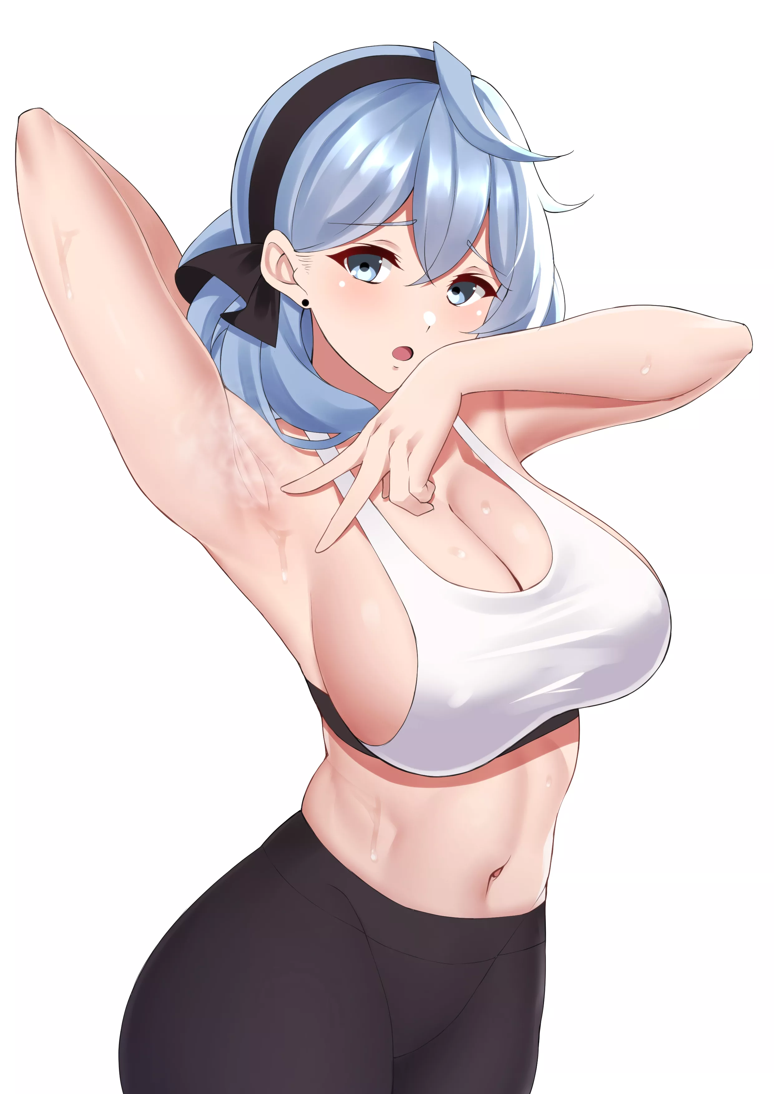 Gym Ako giving you a peace sign (Omenion) [Blue Archive]