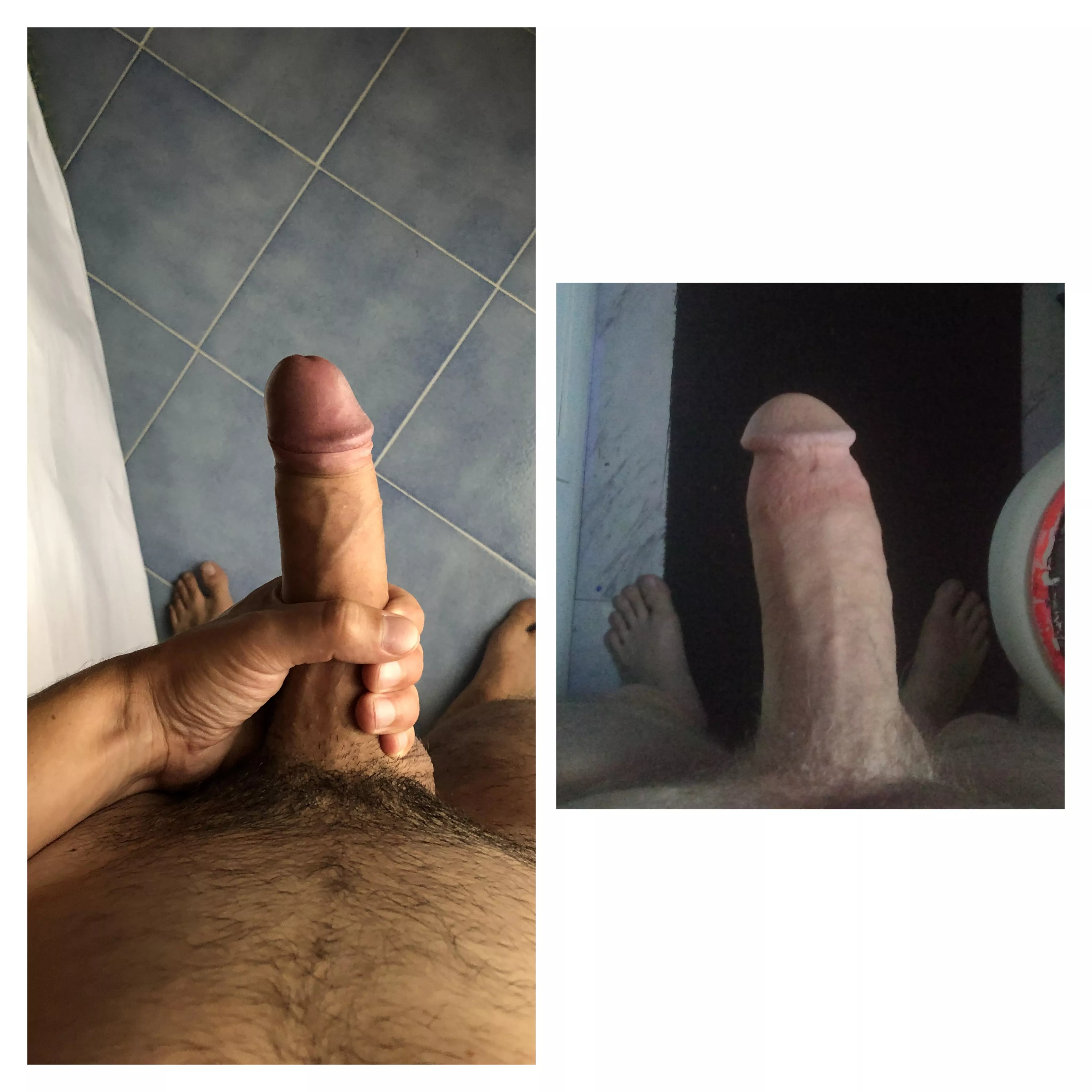 me on the right. u/charge_mental on the left. close match.. who do you Pic?