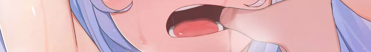 LF Color Source: 1girl, Blue hair, Finger in mouth, Sweat, Saliva, Mouth open, Tongue in