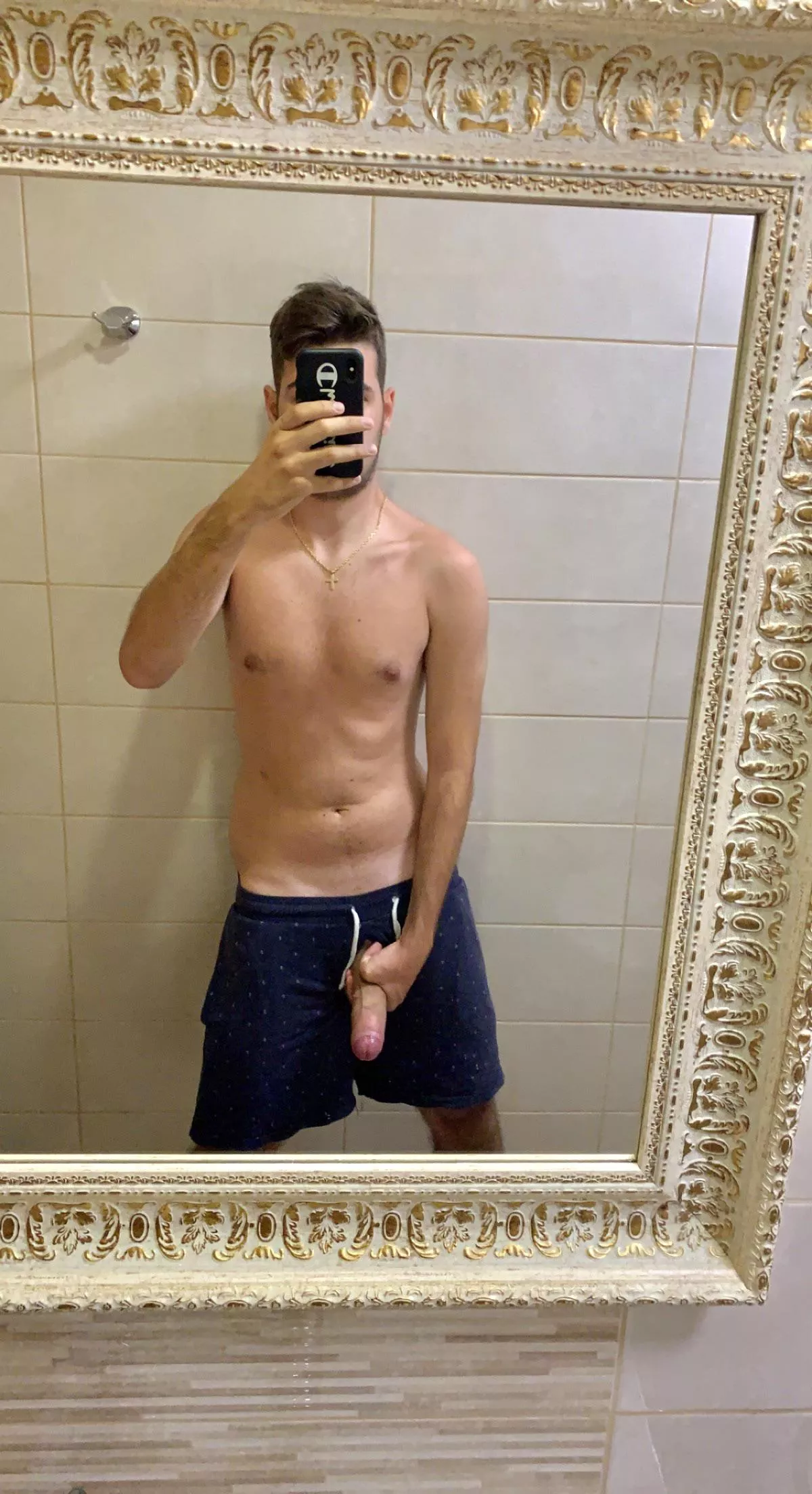 Showing off in the hotel apartment in Croatia