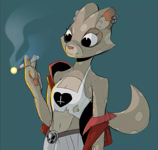 A rough lil drawing I made - the sketch was just my warmup, so theres no context to the character but I think she looks neat