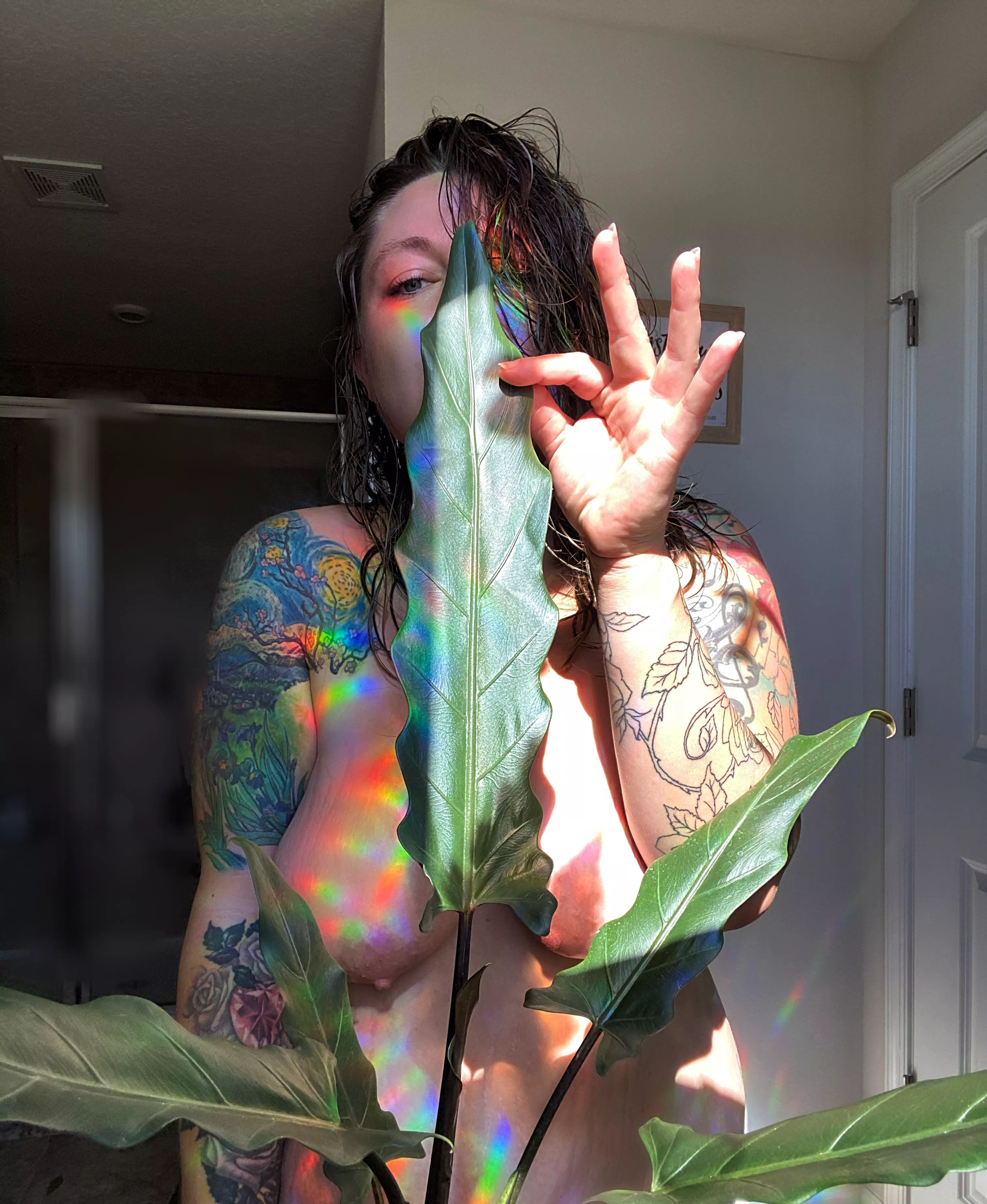 Hand practice…also feel free to have fun with the large leaf here lol