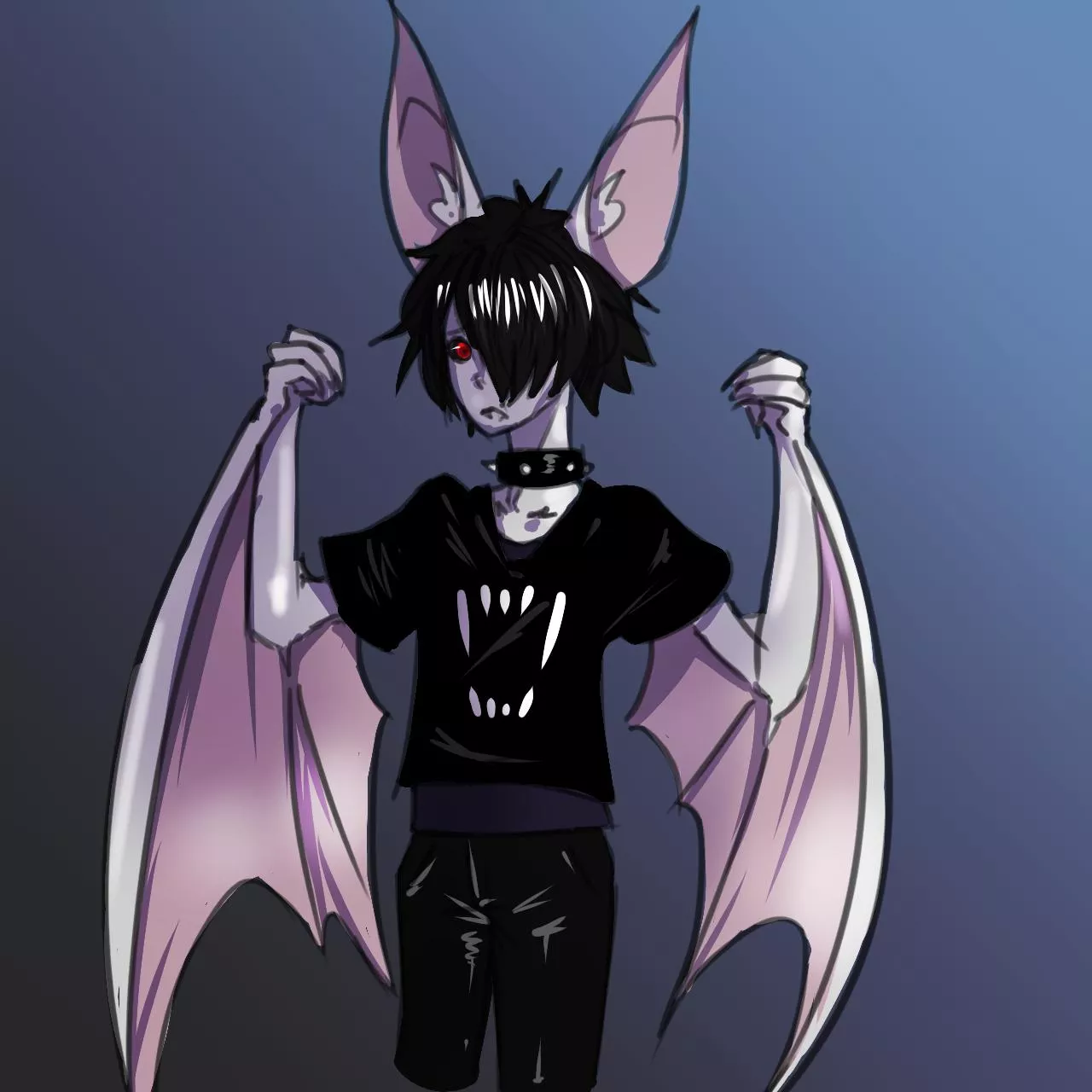 I decided to make a bat OC , His name is Riley :3 (Art by me)