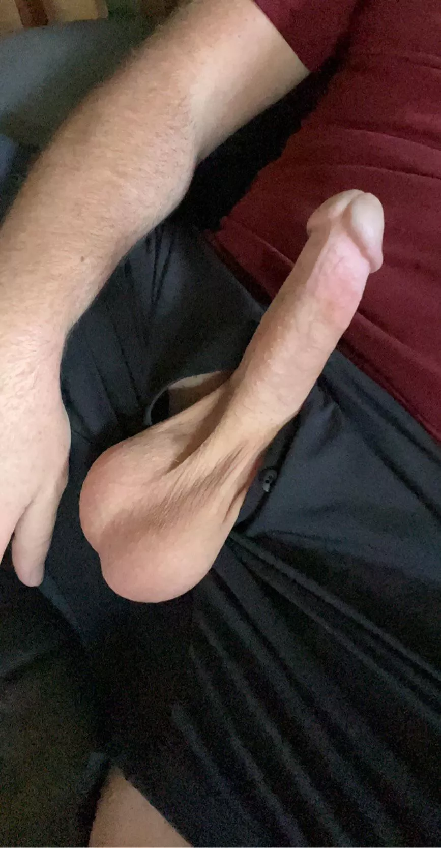 Just hanging there but no hanging from my cock right now