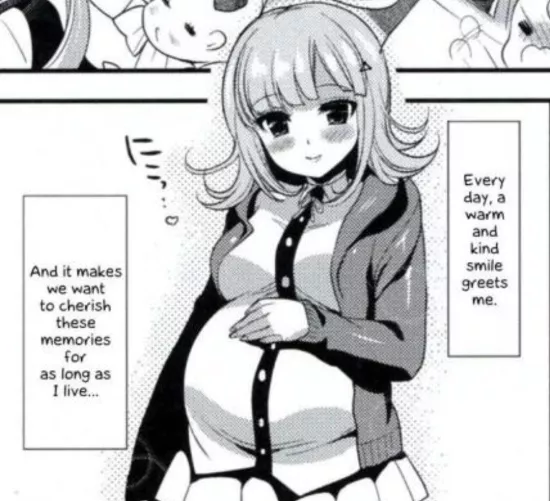 LF Mono Source: “Every day, a warm and kind smile greets me. And it makes we want to cherish these memories for as long as I live…” 1girl, jacket, pregnant, skirt, light-skinned female, shirt