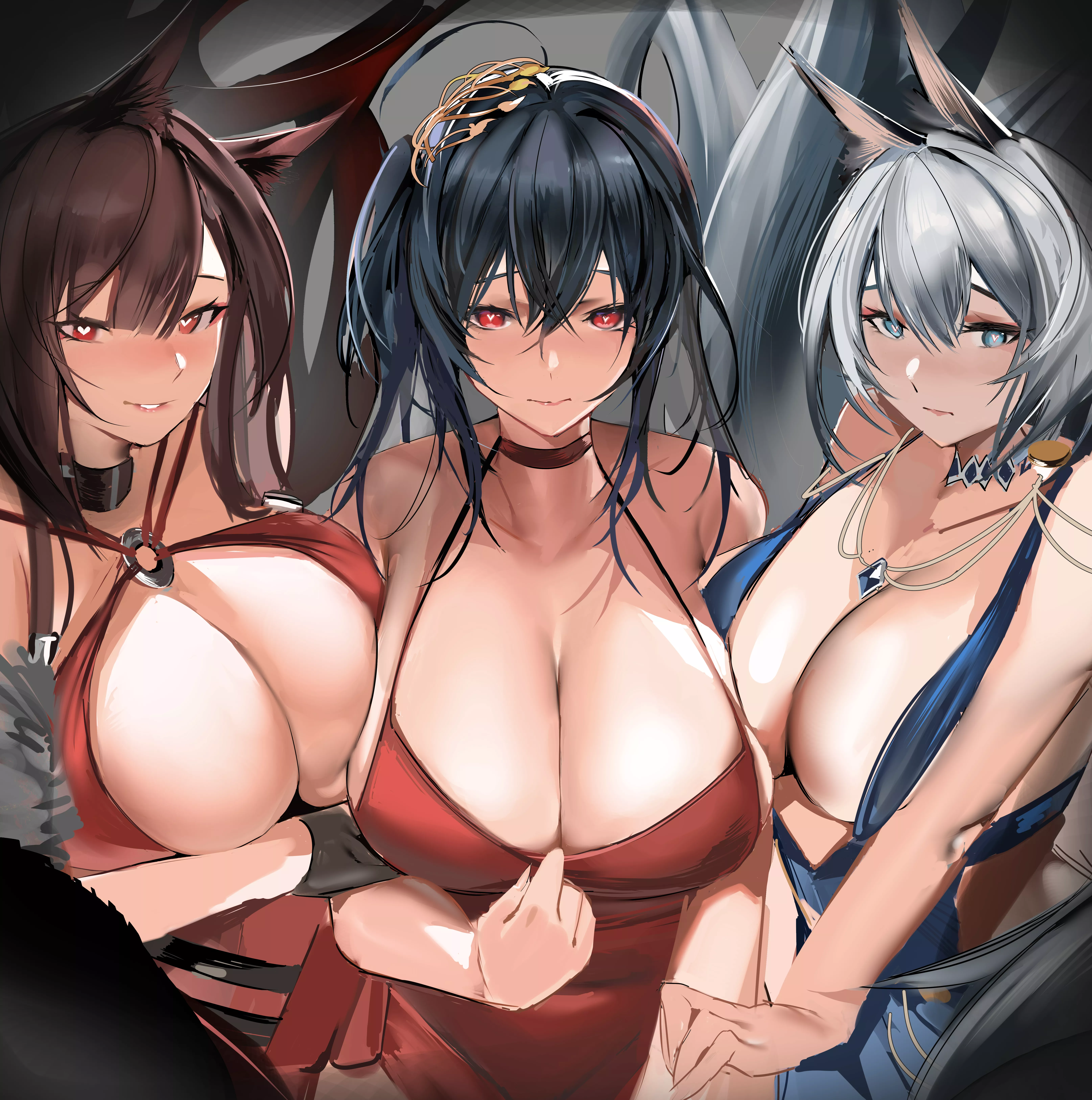 The floof surrounds you (Akagi, Kaga, and Taihou from Azur Lane)