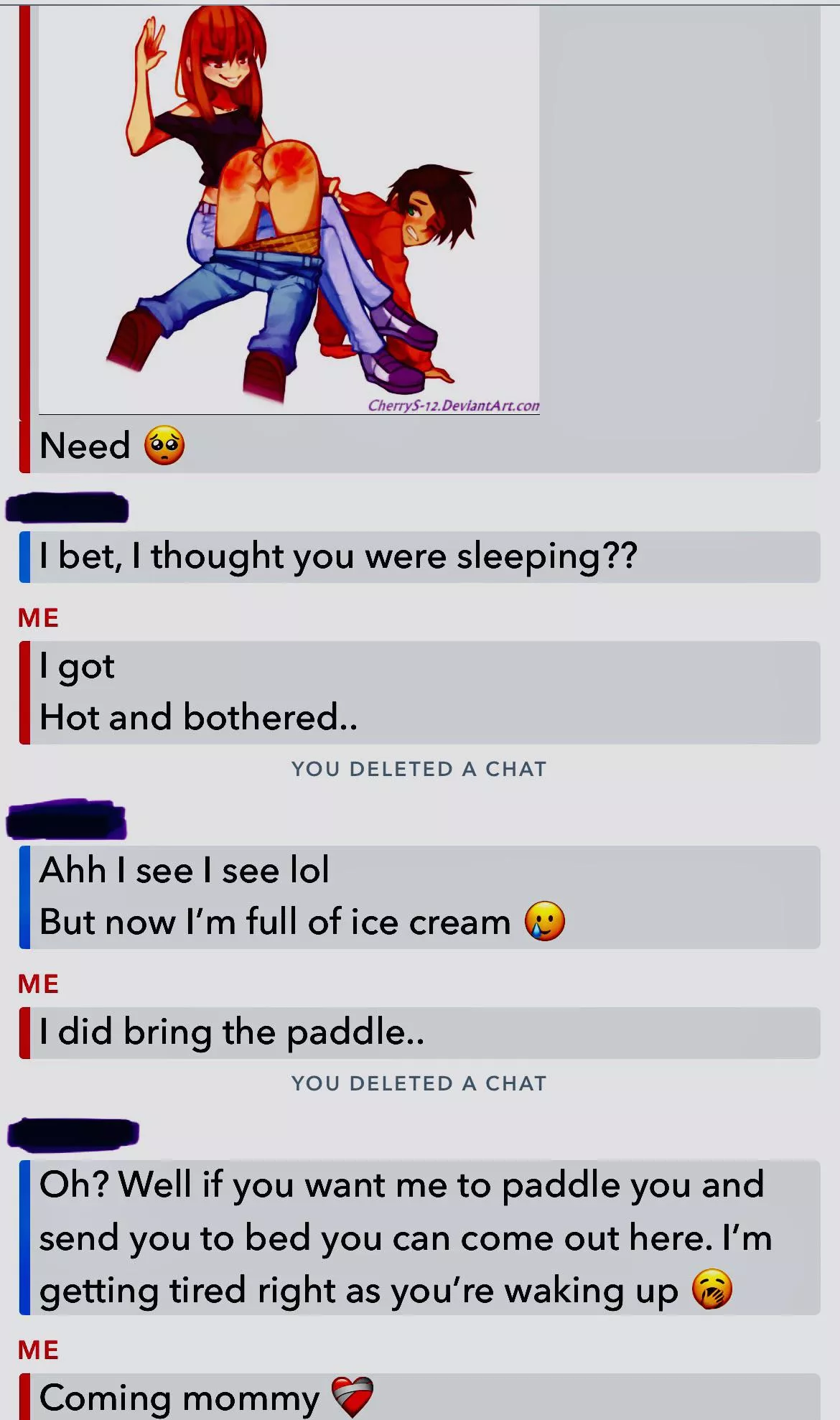 Turns out spankings followed by ice cream is perfection 🤌🥰