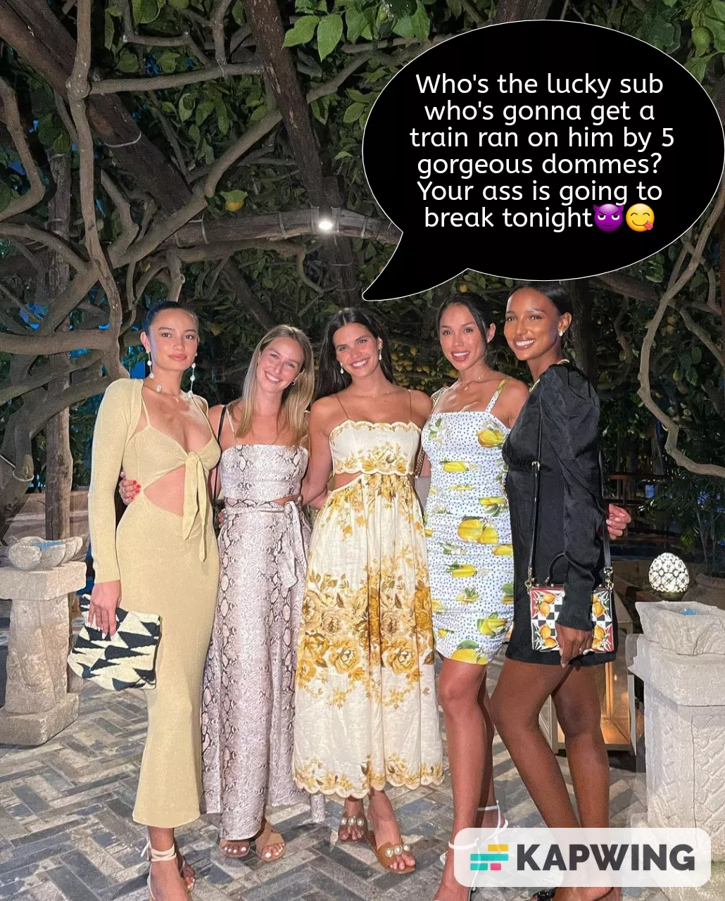 Your Domme found 4 more girls to run a train on you!