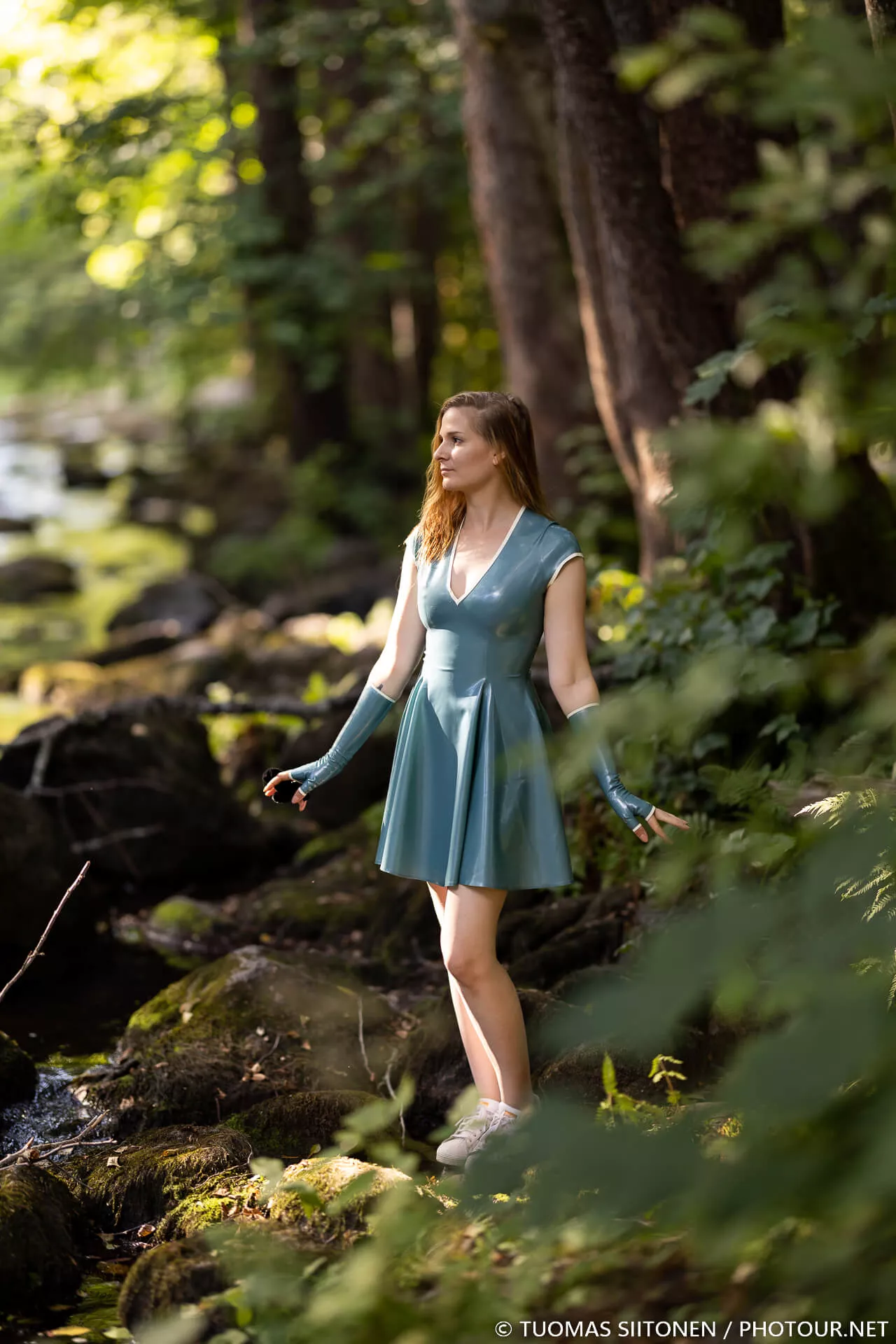 A tale as old as time; latex dress in fairytale woods