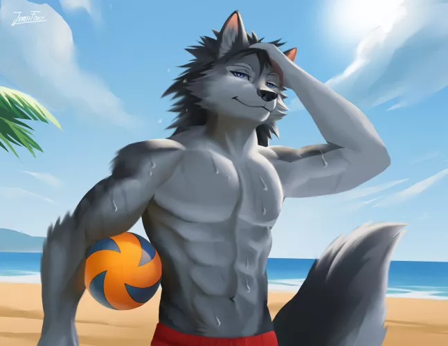 [Art by me] Commission for Joy_The_Kawaii_Fish! I think he needs a towel 🦊