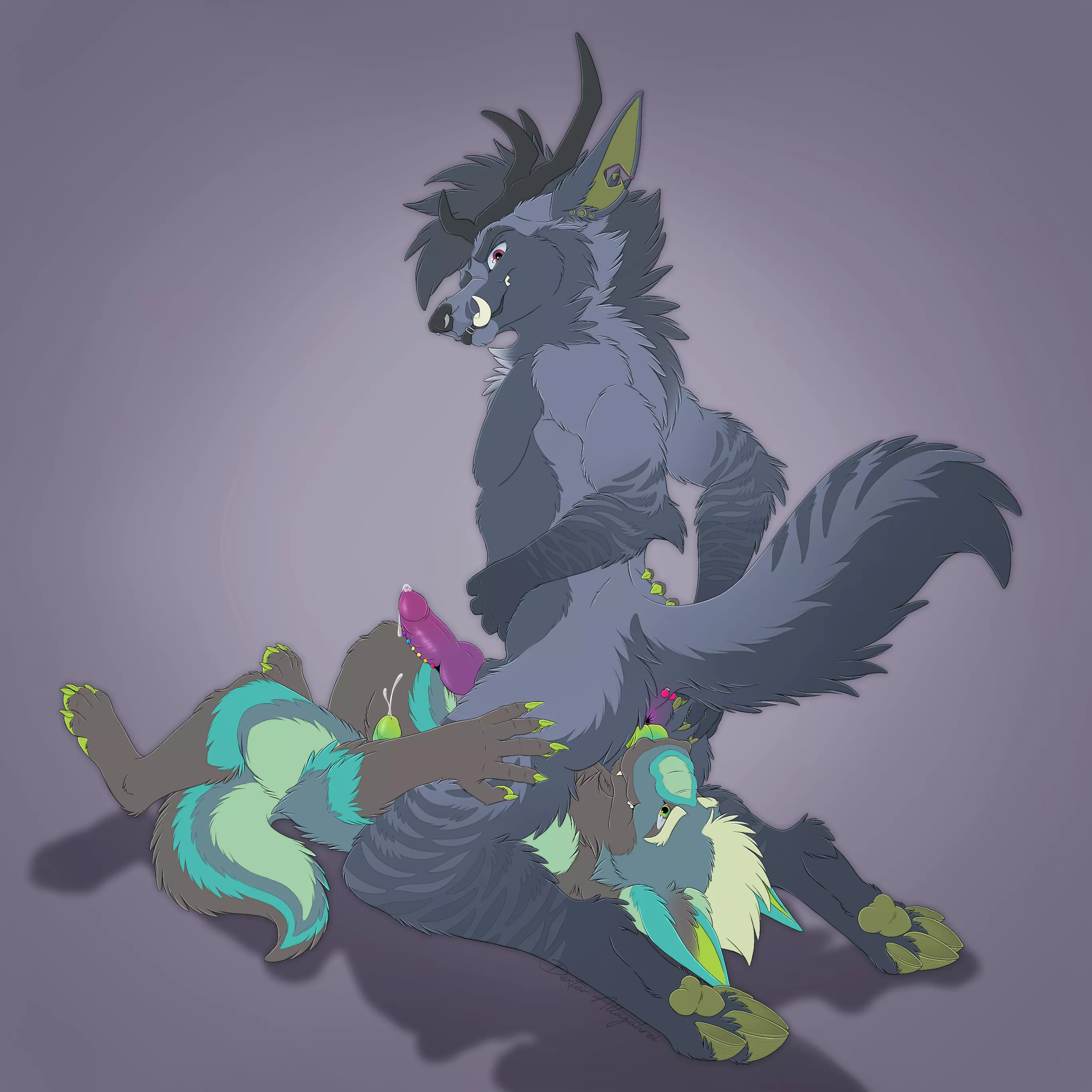 Charlie requested a late night snack, and I was happy to share! (BlueFoxalope)