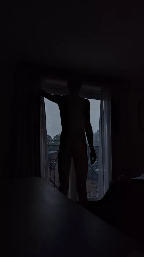 I hope the hotel rooms across the courtyard don't mind the view