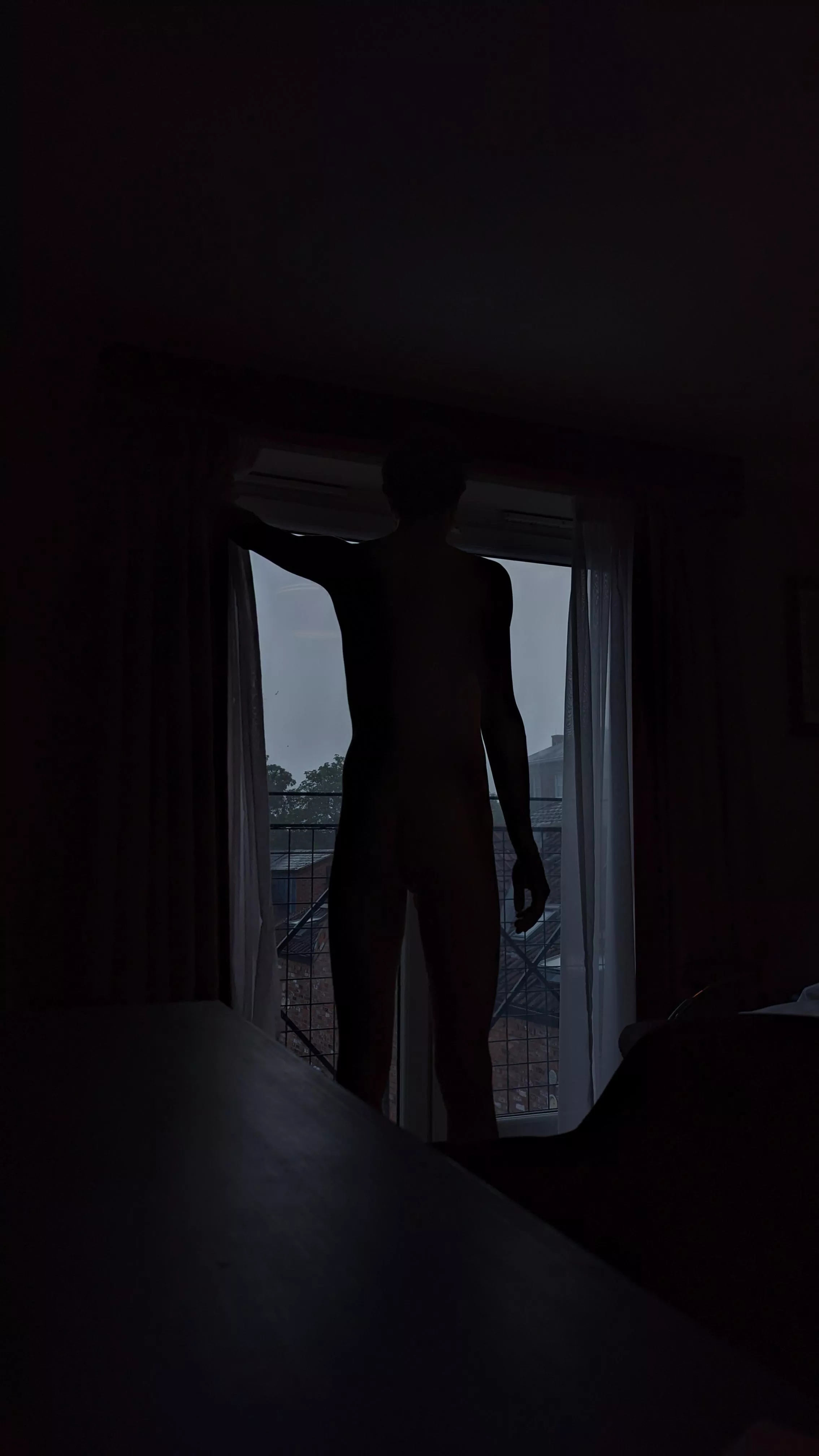 I hope the hotel rooms across the courtyard don't mind the view