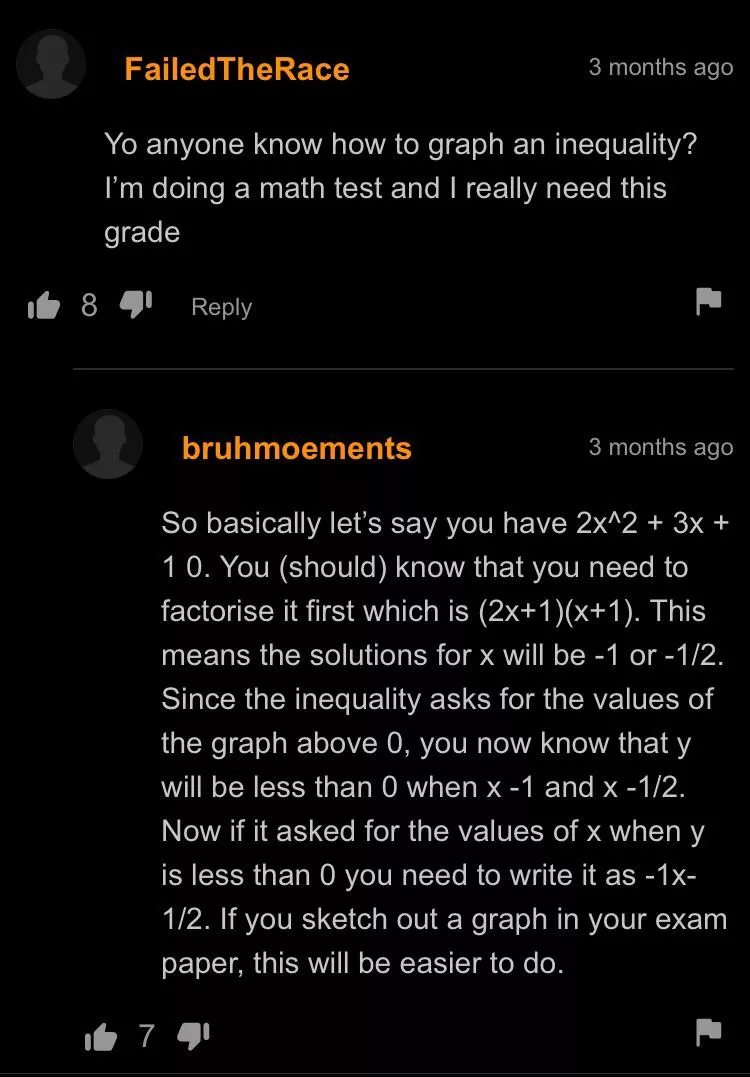 Pornhub commenters: the greatest math tutors in history.