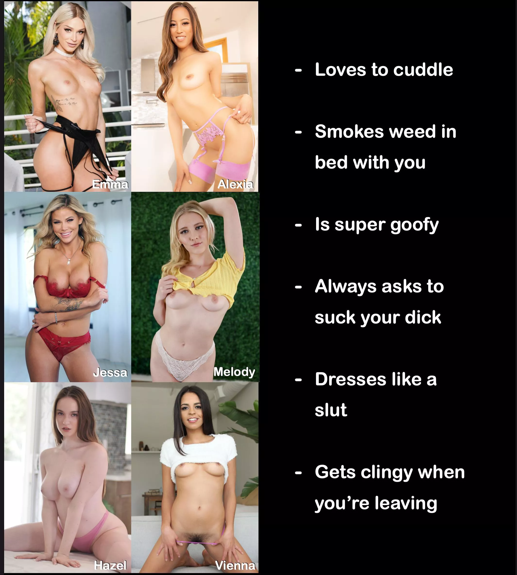 Which star is most likely to be the kind of gf who: