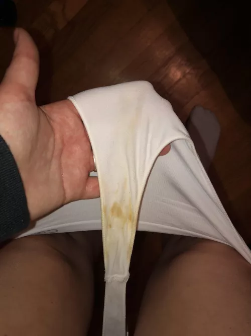 A 4 day wear for this white Calvin Klein thong!