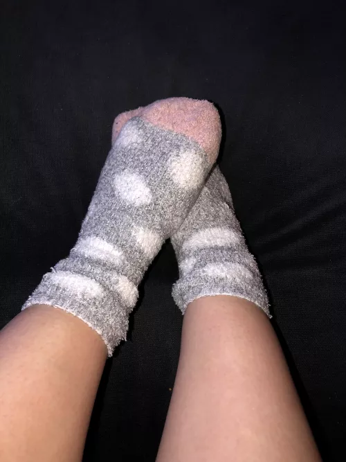 My feet have been getting nice and sweaty in my fuzzy socks today, come get them😇