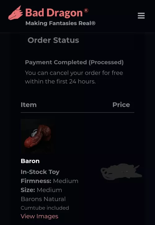 Ordered a M/M Baron with Cumtube today. Soo excited!!