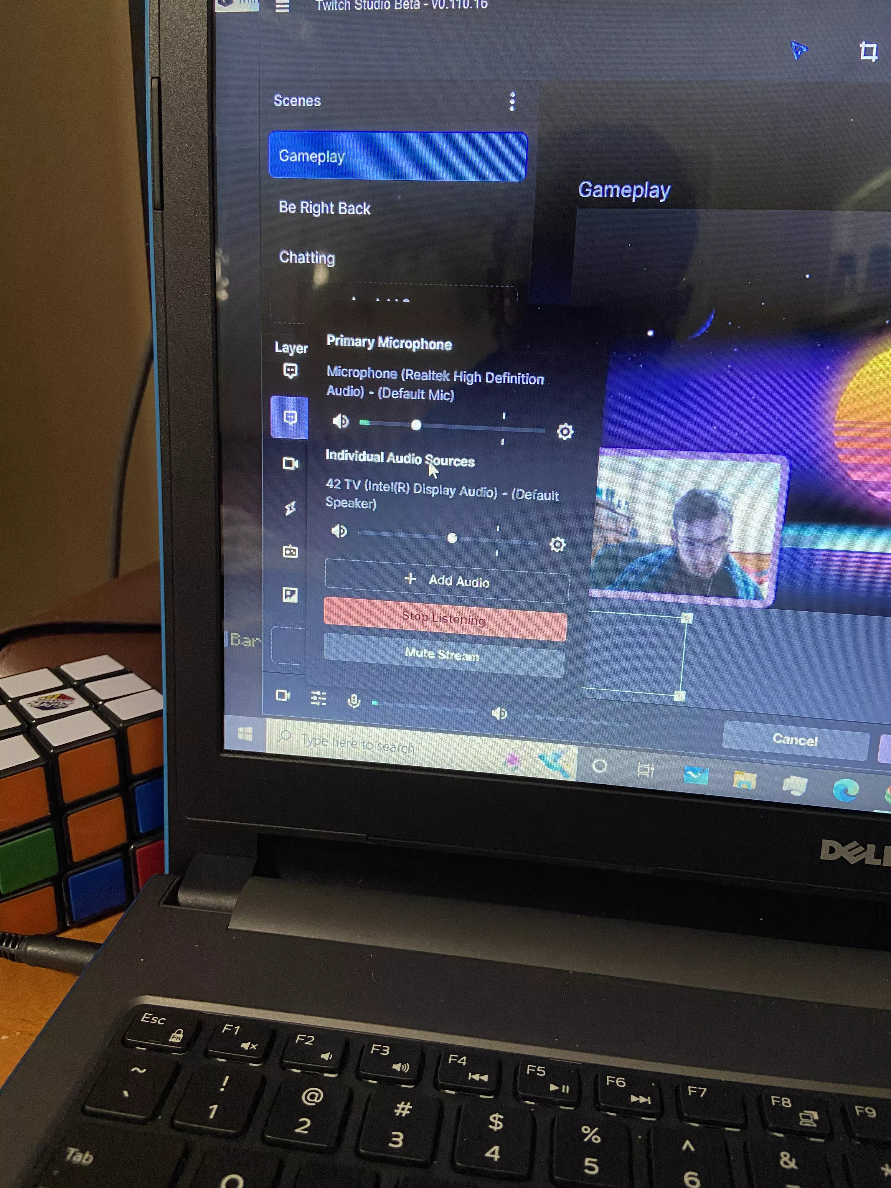 Trying to fix the audio all I got was a loud ringing and a very echoing voice
