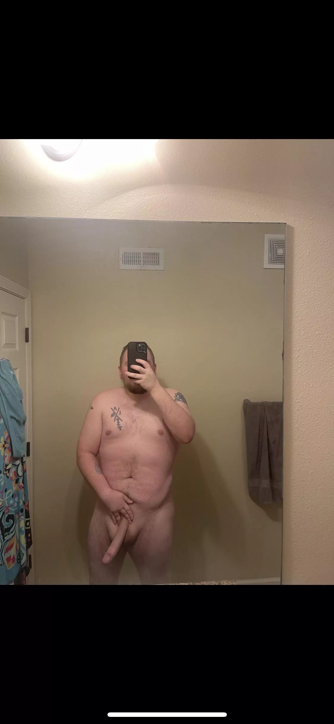 Chubby dude, long cock